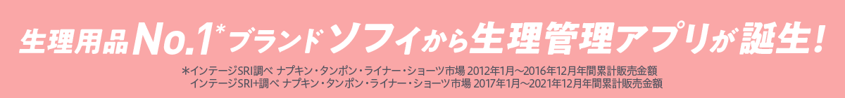 生理用品No1ブランド ソフィ から生理管理アプリが誕生