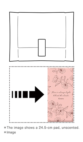 * The image shows a 24.5-cm pad, unscented. * Image